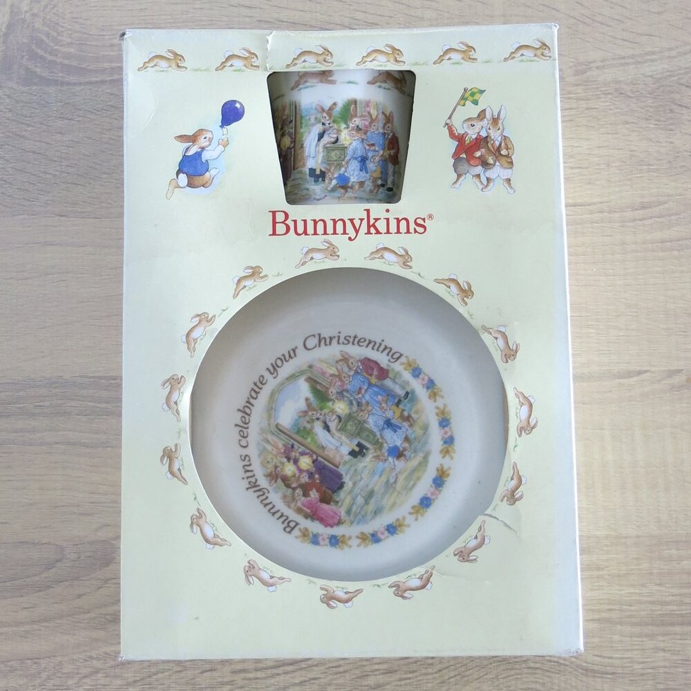 Royal Doulton Bunnykins 2 Piece Christening Set English Fine Bone China - New